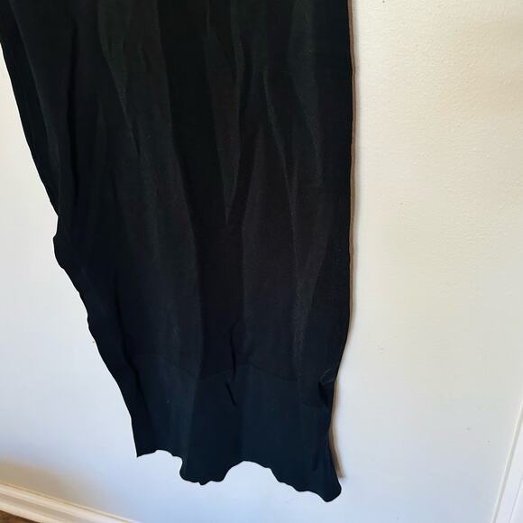 NICHOLAS Women's Compact Column Black Mock Neck Side Slit Midi Dress Size Large - Picture 10 of 12